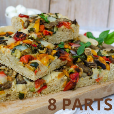 Focaccia garnie aux légumes (8 parts) BIO*