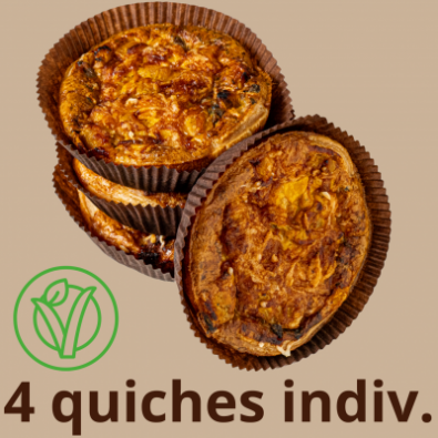 Quiche aux légumes de saison indiv. (lot de 4) BIO*