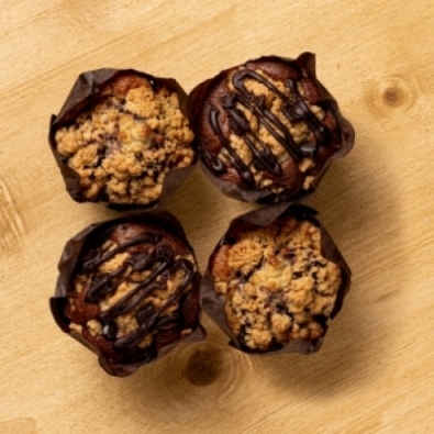 Muffin Poire/Chocolat et Myrtille Crumble (boite de 4) BIO*