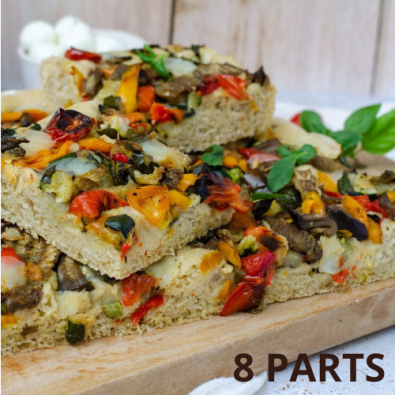 Focaccia garnie aux légumes (8 parts) BIO*