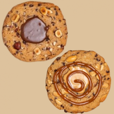 Lot de 2 maxi cookies mélangés amande & cacahuète BIO*