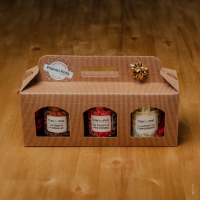 Coffret Joyeuses Fêtes - 3 Pots de Biscuits Cakenpot Bio*